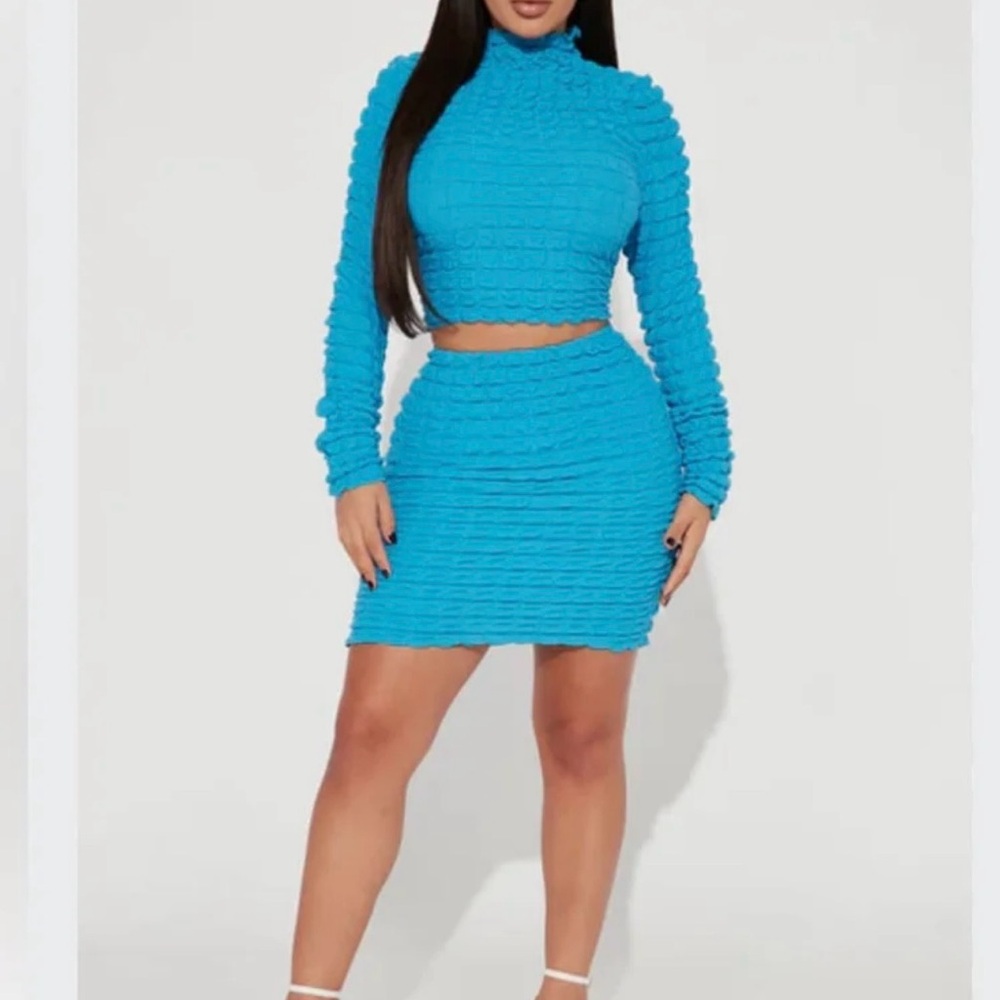 Fashion Nova Bubble mini skirt set